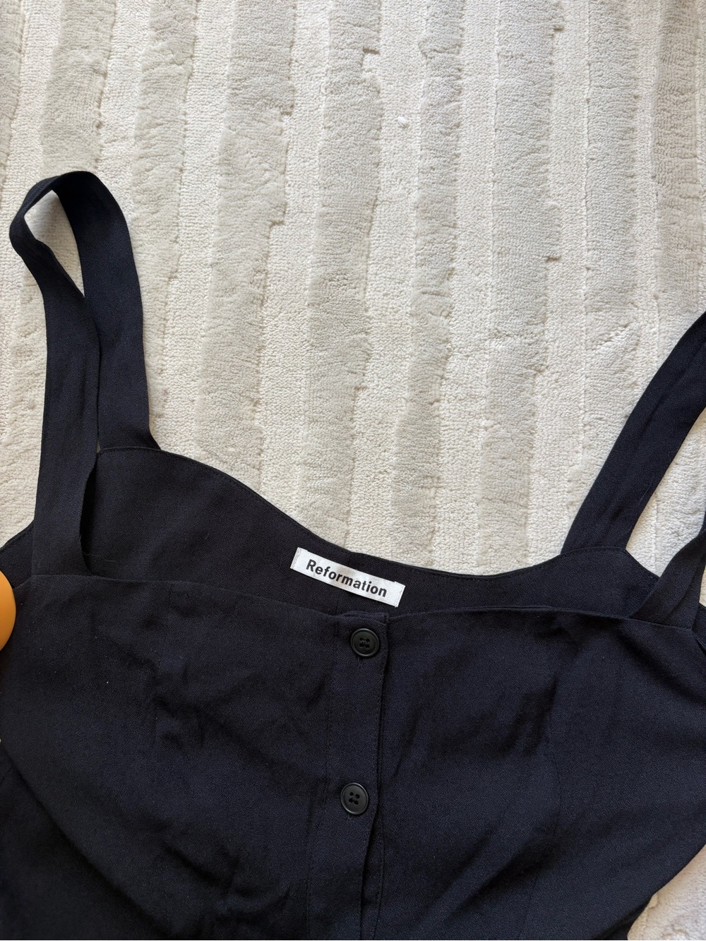 Reformation Black Square-Neck Button-Front Jumpsuit - Picture 5 of 6